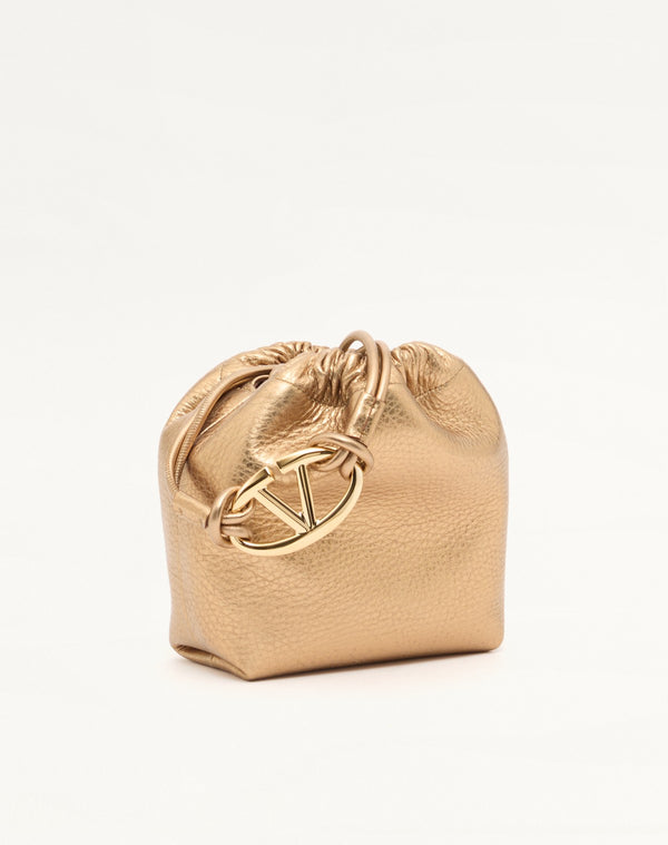 Mini Borsa A Sacchetto Vlogo Pouf In Pelle Metallizzata