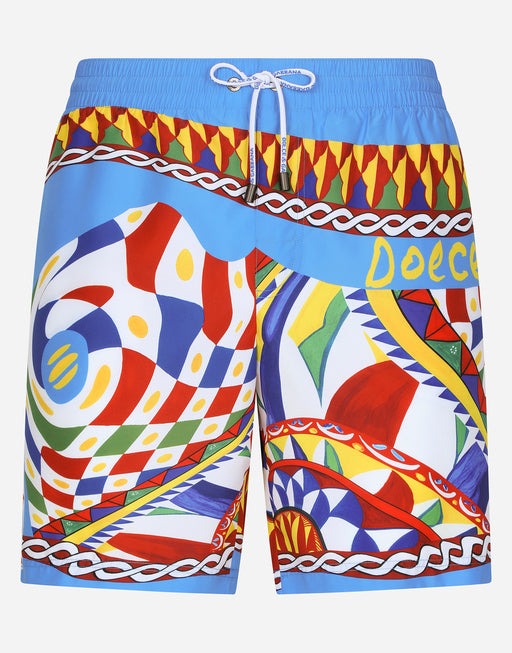 MID-LENGTH SWIM TRUNKS WITH CARRETTO PRINT