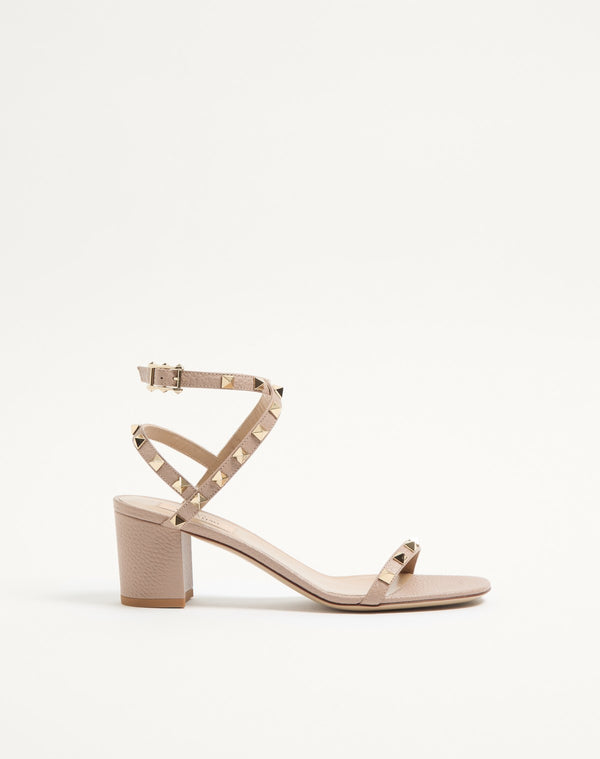 SANDALO ROCKSTUD IN VITELLO STAMPA ALCE CON CINTURINI 60MM