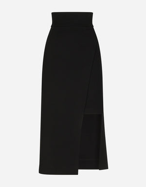 CALF-LENGTH SKIRT WITH JERSEY MINI SKIRT