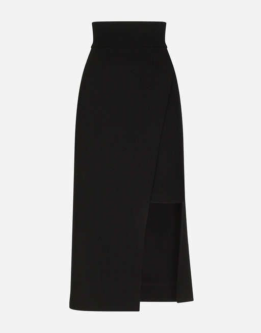 CALF-LENGTH SKIRT WITH JERSEY MINI SKIRT