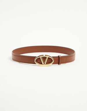 CINTURA VLOGO THE BOLD EDITION IN VITELLO LUCIDO 30 MM