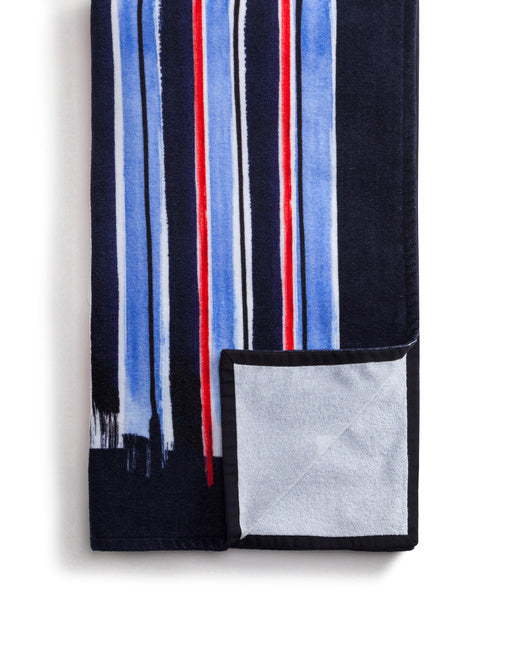 BRUSHSTROKE-PRINT TERRYCLOTH BEACH TOWEL