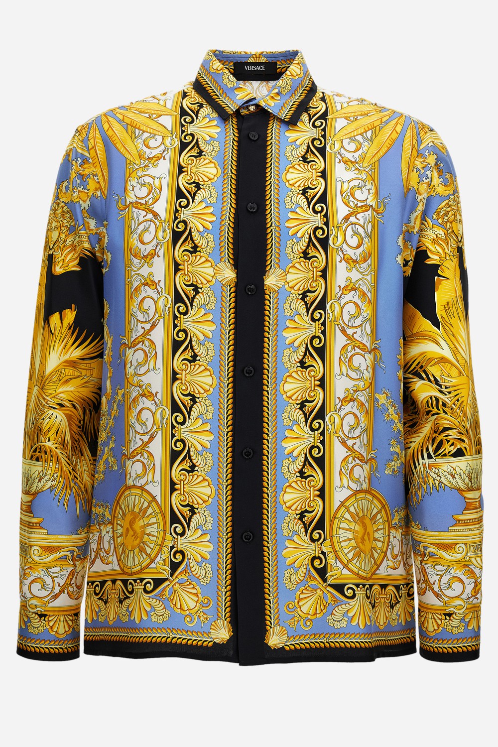 Informal Shirt In Barocco Palm Print Silk Fabric