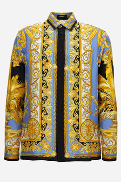 Informal Shirt In Barocco Palm Print Silk Fabric