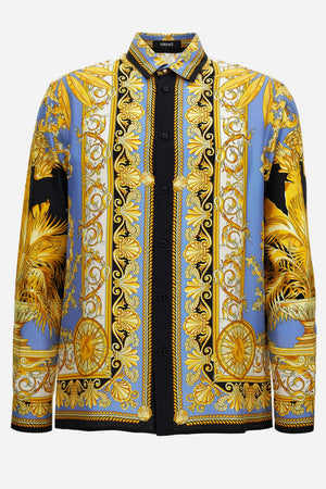 Informal Shirt In Barocco Palm Print Silk Fabric