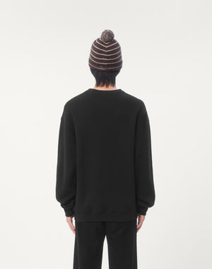 Felpa Girocollo In Cotone Con Patch Chez Valentino