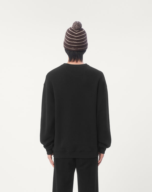 Felpa Girocollo In Cotone Con Patch Chez Valentino