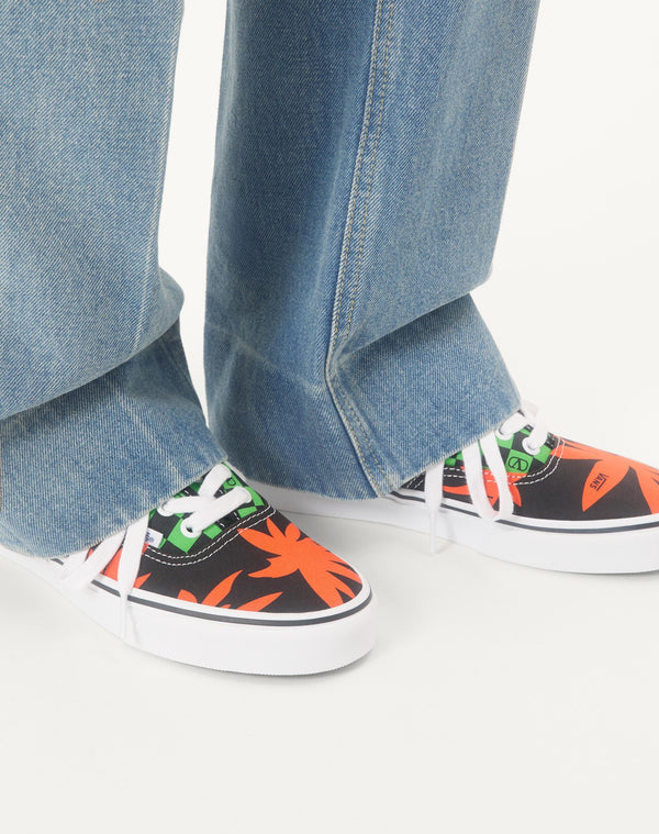 Sneaker Low-Top Valentino Garavani And Vans In Tessuto Con Stampa VLogo Checkerboard E Stampa Tropical Leaves