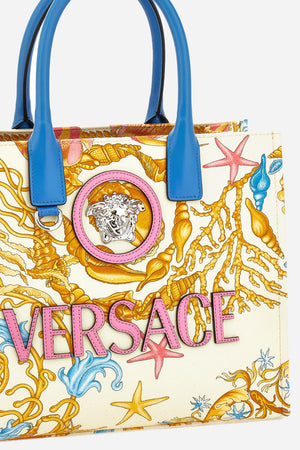 La Medusa Small Tote In Fabric+Calf Leather