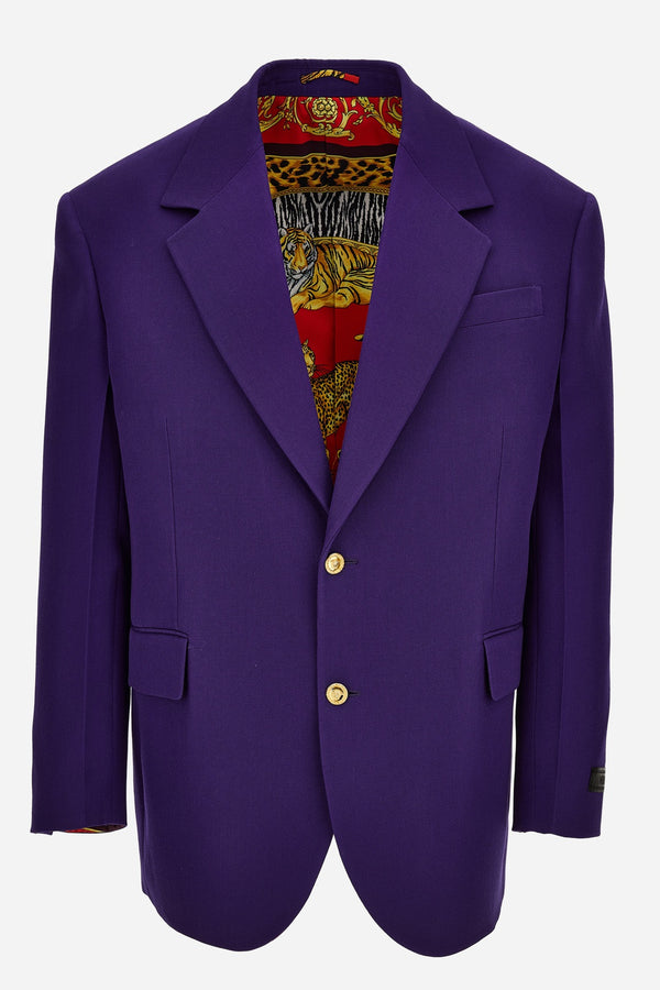 Formal Jacket In Grain De Poudre Wool Fabric