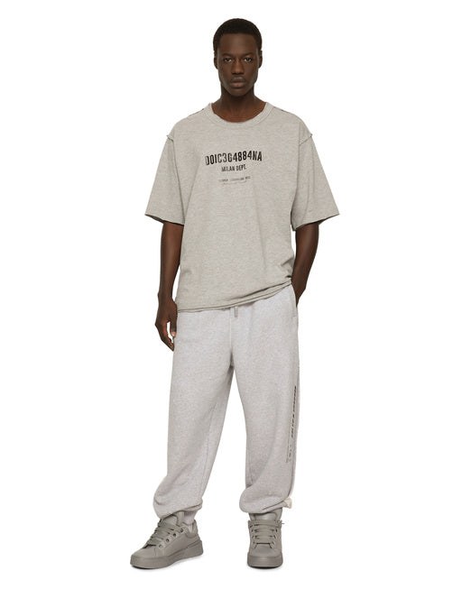 COTTON INTERLOCK T-SHIRT WITH LOGO PRINT