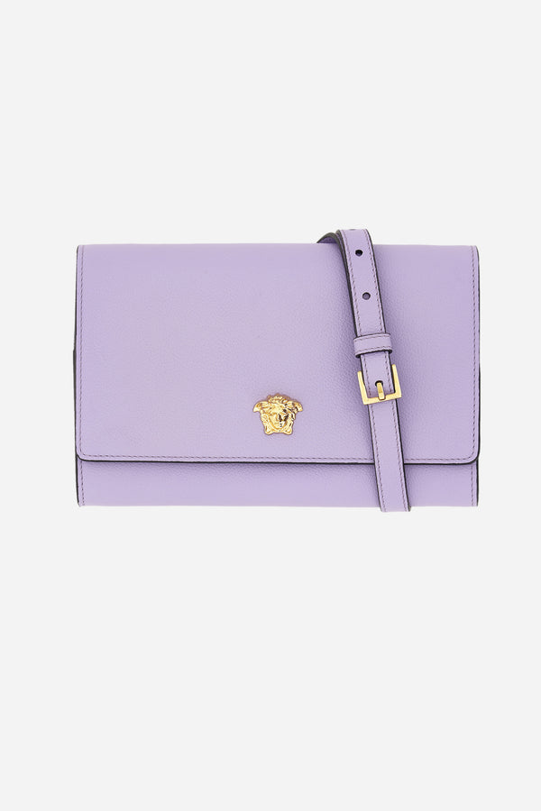 La Medusa Wallet On Strap In Grainy Calf Leather