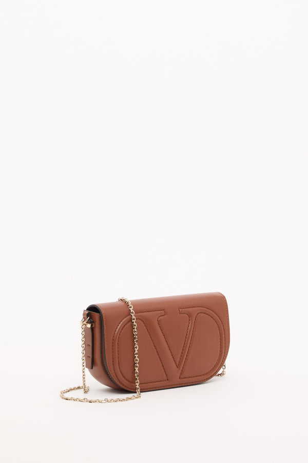 POUCH CON CATENA VLOGO WALK IN VITELLO