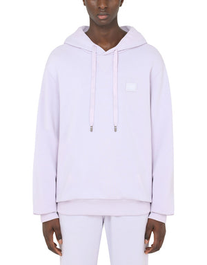 JERSEY HOODIE WITH BRANDED TAG