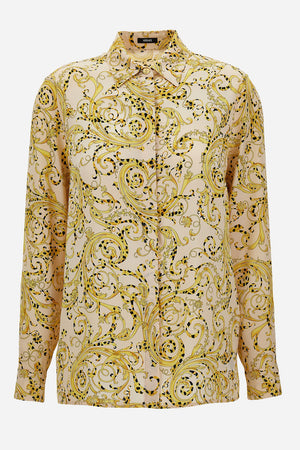 Formal Shirt In Crepe De Chine Barocco Cheeta Allover  Print