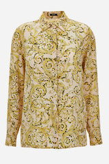Formal Shirt In Crepe De Chine Barocco Cheeta Allover  Print