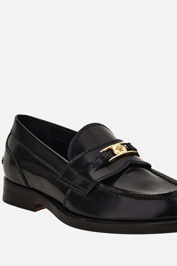 Medusa Lock Loafer  In Brushed Leather