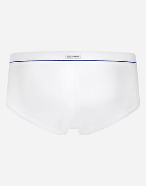 FINE-RIB COTTON BRANDO BRIEFS WITH PATCH