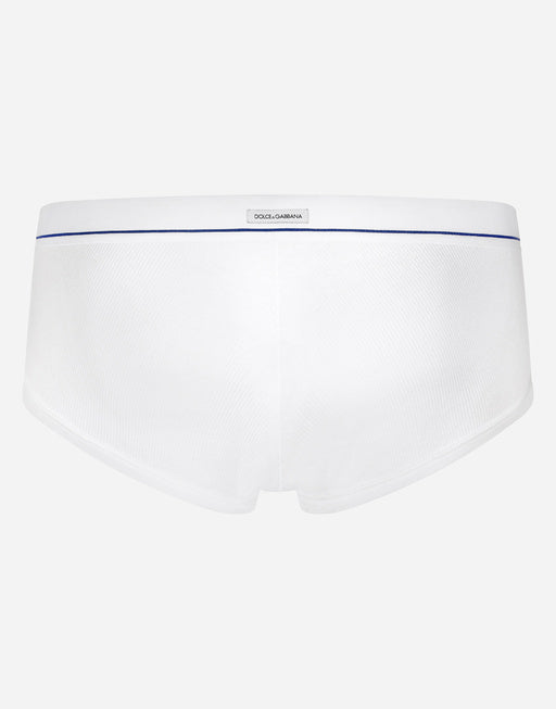 FINE-RIB COTTON BRANDO BRIEFS WITH PATCH