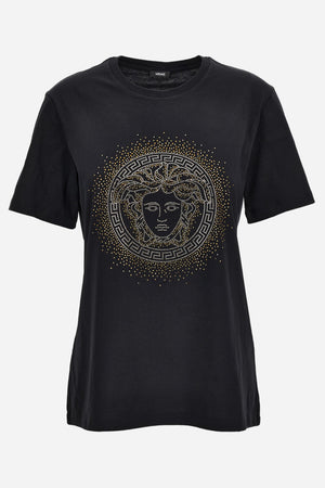 T-Shirt In Jersey-Medusa Hotfix Embroidery