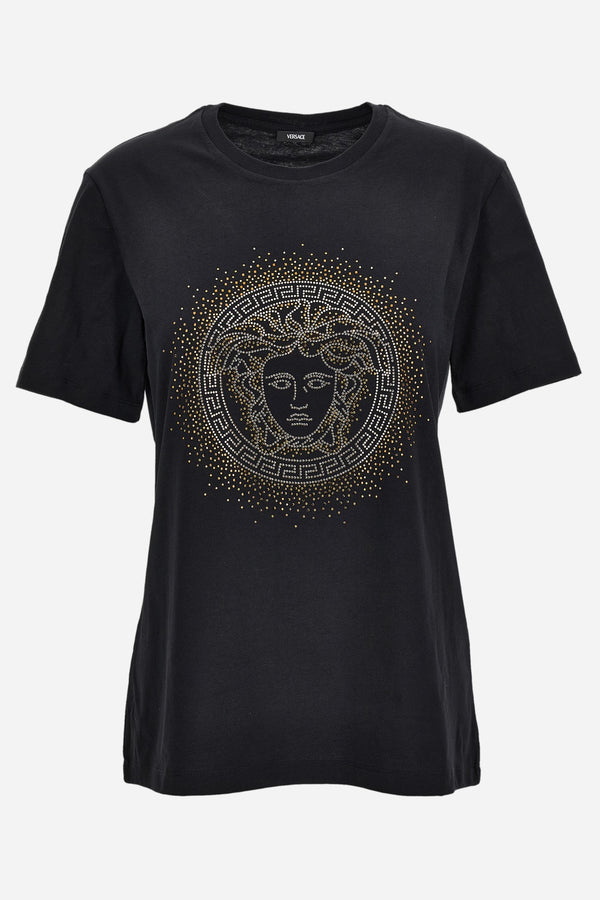 T-Shirt In Jersey-Medusa Hotfix Embroidery