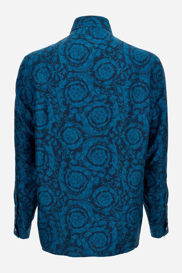 Informal Shirt In Silk Twill Print Barocco 92 Allover
