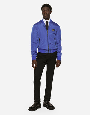 NYLON JACKET WITH LOGO PLATE