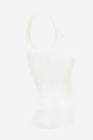 Tank Top In Versace Logo Cotton Stretch Rib