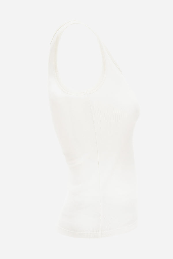 Tank Top In Versace Logo Cotton Stretch Rib