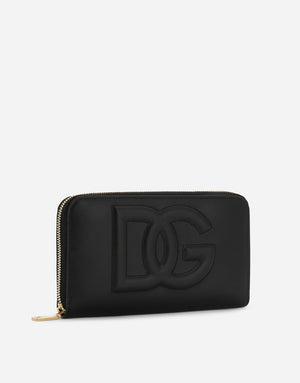 CALFSKIN ZIP-AROUND DG LOGO WALLET
