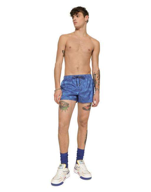 SHORT JACQUARD SWIM TRUNKS WITH DG MONOGRAM