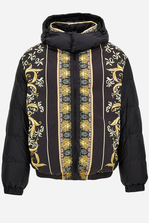Down Jacket/Vest In Plain Technical Fabric  + Statue Crest Print