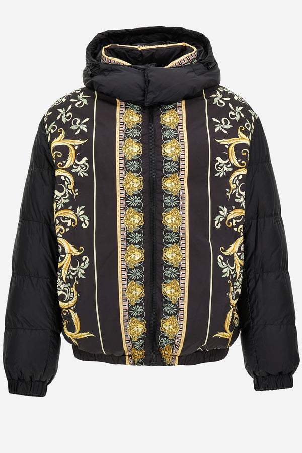 Down Jacket/Vest In Plain Technical Fabric  + Statue Crest Print