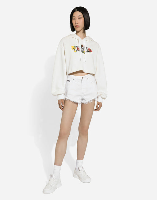 CROPPED SWEATSHIRT WITH FLOWER PRINT