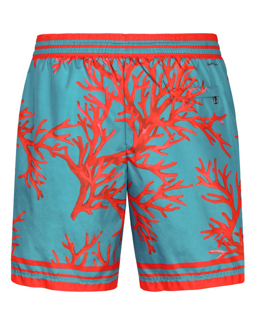 MID-LENGTH SWIM TRUNKS WITH CORAL PRINT