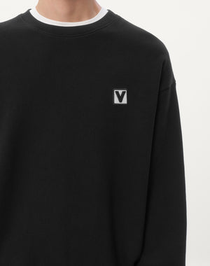 Felpa Girocollo In Cotone Con Patch Chez Valentino