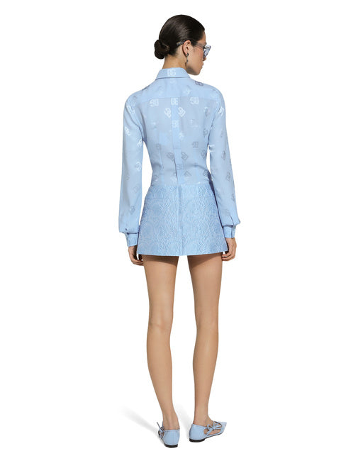 SILK JACQUARD SHIRT WITH ALL-OVER DG LOGO