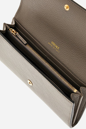 La Medusa Long Wallet In Grainy Calf Leather