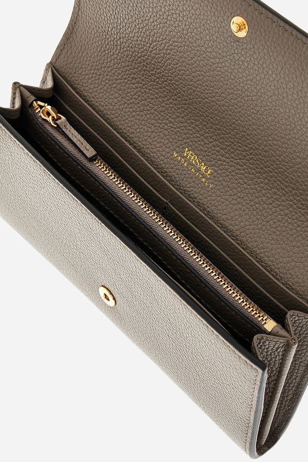 La Medusa Long Wallet In Grainy Calf Leather
