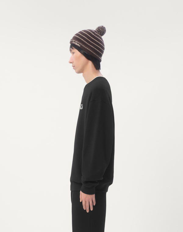 Felpa Girocollo In Cotone Con Patch Chez Valentino
