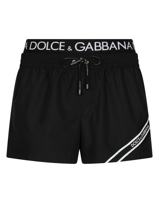 SHORT SWIM TRUNKS WITH BRANDED BAND