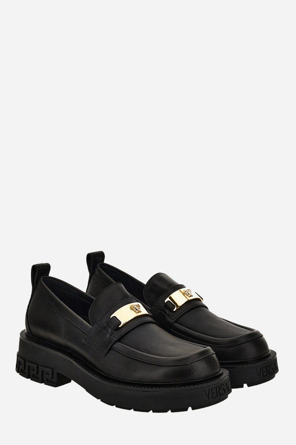 Versace Tank Loafer In Calf Leather