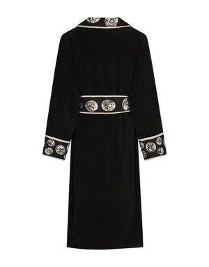 COTTON BATHROBE WITH COIN PRINT DETAILS