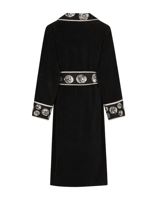 COTTON BATHROBE WITH COIN PRINT DETAILS