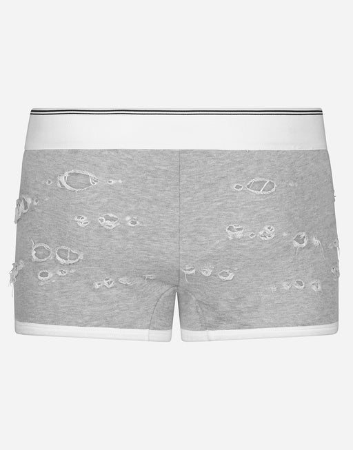 COTTON FLEECE BOXERS WITH PATCH