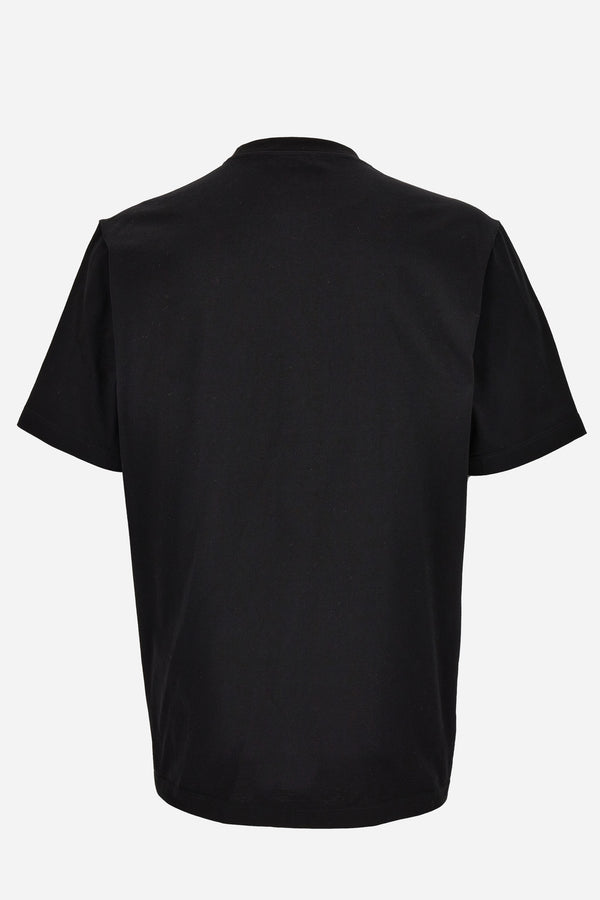 T-Shirt In Compact Cotton Jersey Fabric + Medusa Frame Crest Print