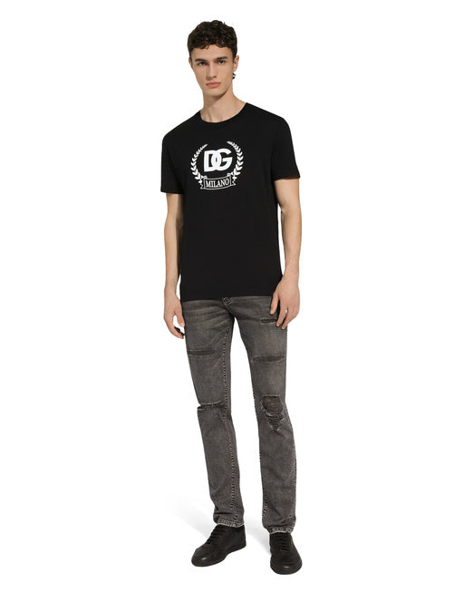 SHORT-SLEEVED COTTON T-SHIRT WITH DG PRINT