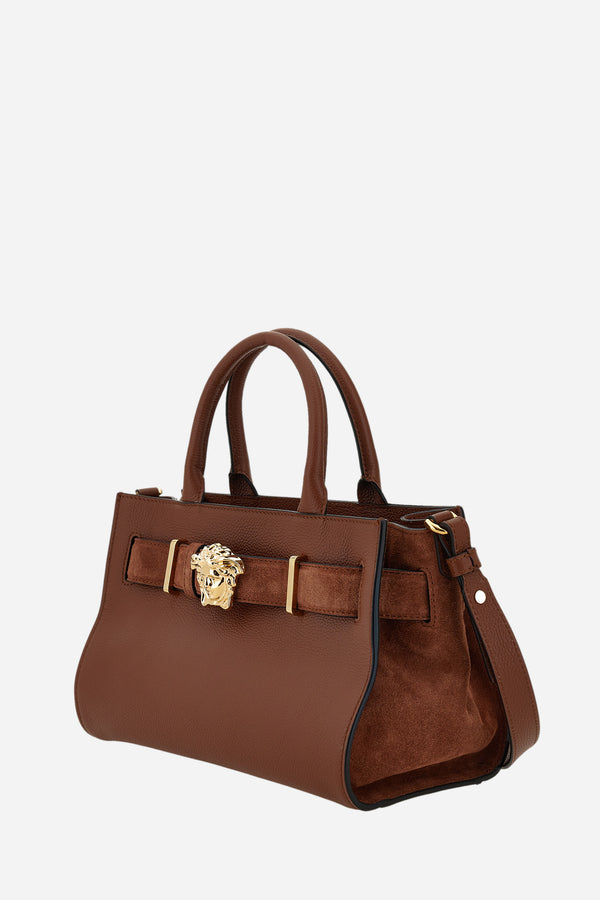 La Medusa Small Tote In Grainy Calf Leather-Suede