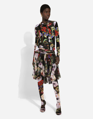 SILK CARDIGAN WITH ROSE GARDEN PRINT